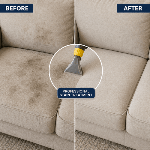 Before and after stain removal